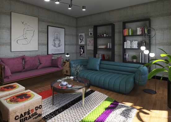 Indie lounge Design Rendering