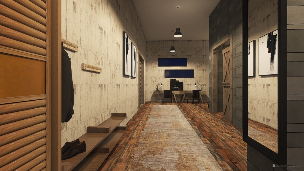 Corridor/Office//Laundry 3d design renderings