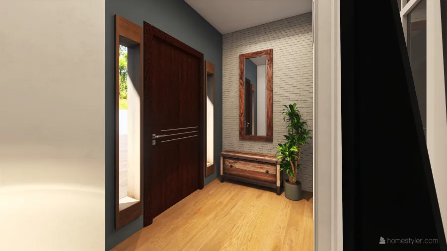 entrada/salón/pasillo 3d design renderings