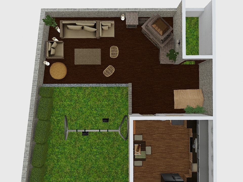 rustic livingroom final 3d design renderings