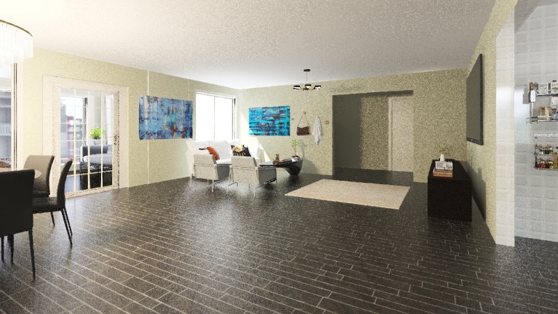 2 Bedroom, 1 Bath Apartment 3d design renderings