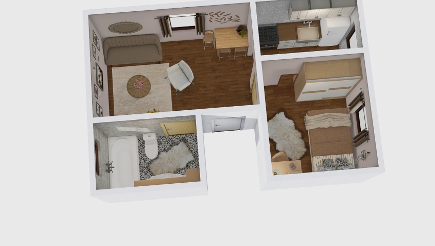 Small Apartment 3d design picture 34.21