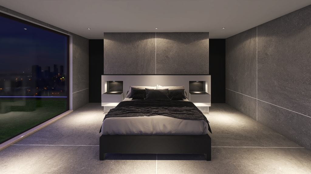 Master Bedroom & Walk-in-wardrobe 3d design renderings