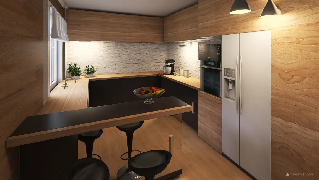 DOBRE kuchnia czarna 3d design renderings