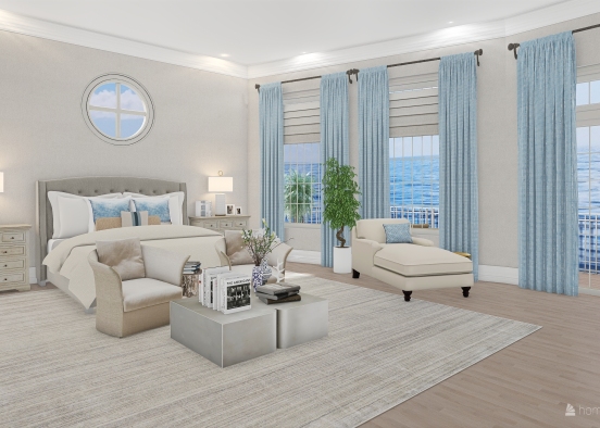 beach house bedroom  Design Rendering