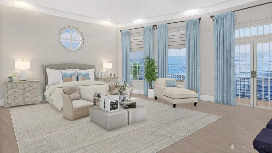 beach house bedroom 3d design renderings