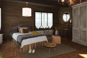 Rustic bedroom Design Rendering