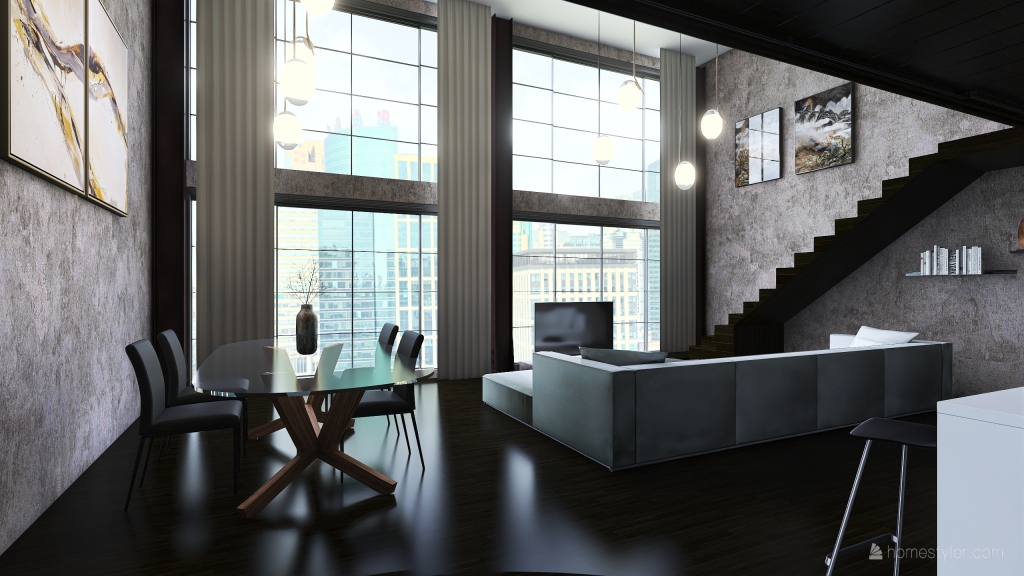 duplex in the city 3d design renderings