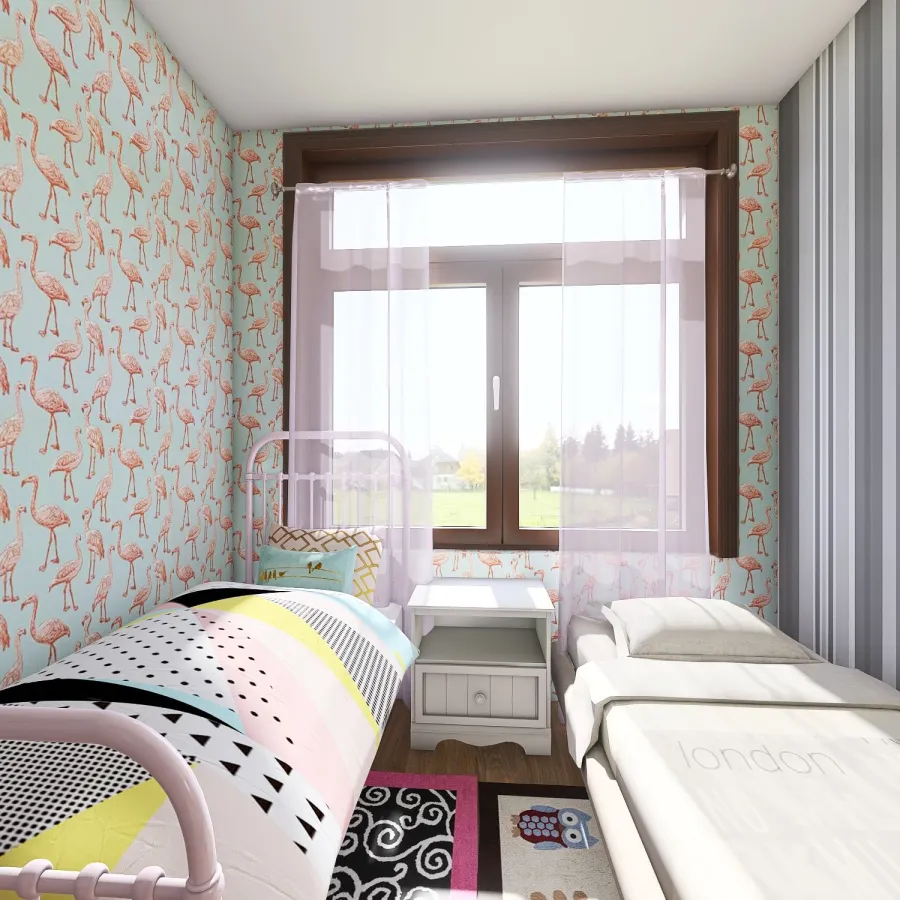 Twins Bedroom 3d design renderings