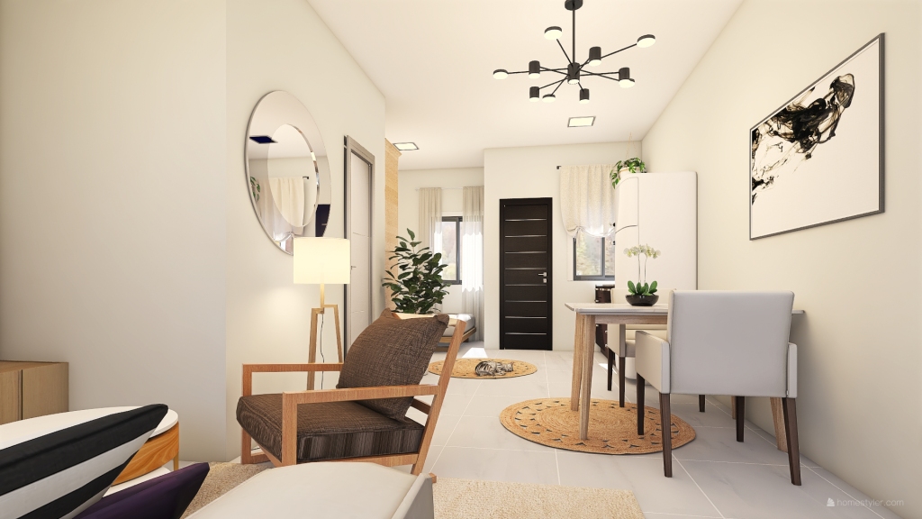 Living, Dining, Kitchen & Bedroom 3d design renderings