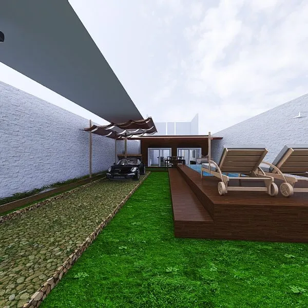 Projeto Casa terreno container 2 3d design renderings