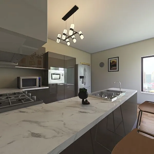 cozinha da cobertura 2°opção 3d design renderings