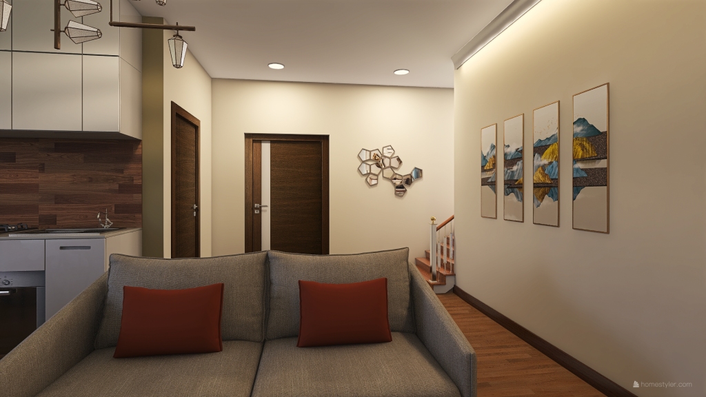 Salon et salle à manger 3d design renderings