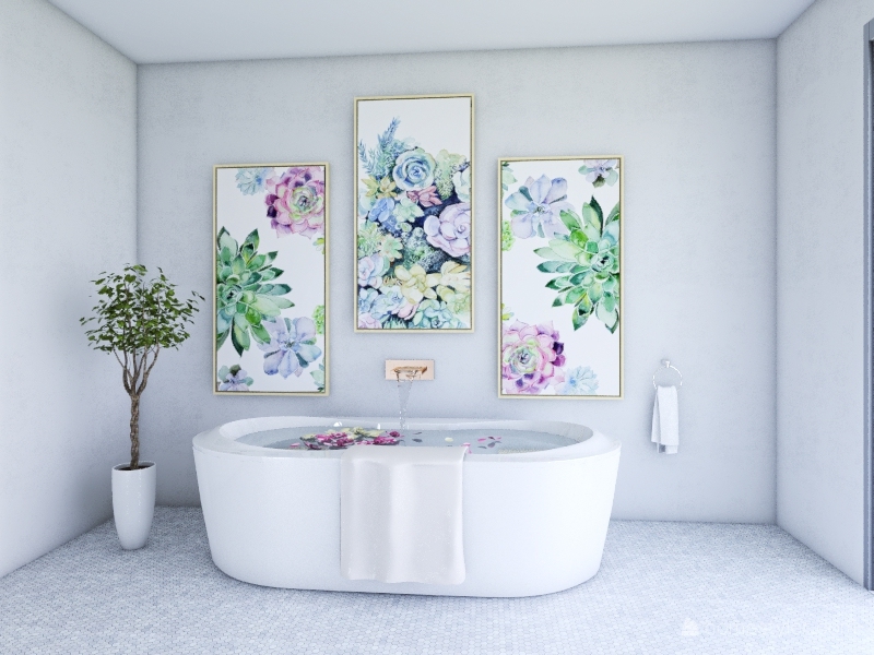 flower bath 3d design renderings