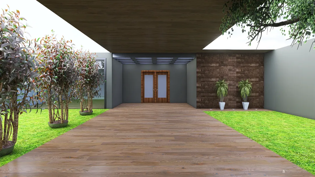 Casa quadrada 3d design renderings