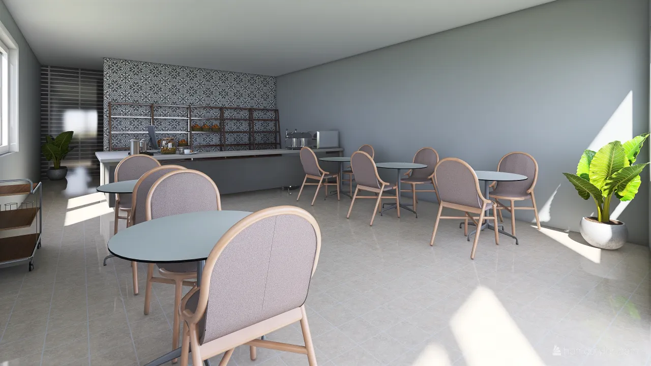 Cafe Azenha 3d design renderings