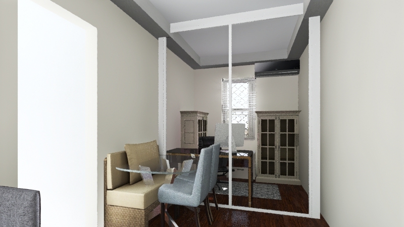 Casa Fechada Opção escritorio mudar 3d design renderings