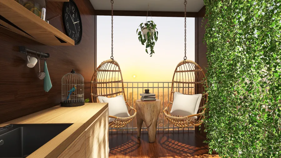 Lounge/Kitchen 3d design renderings
