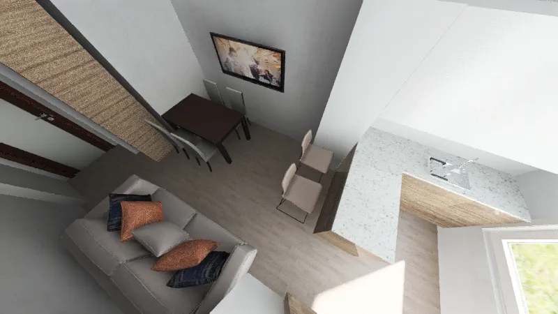 Кухня -Гостиная 3d design renderings