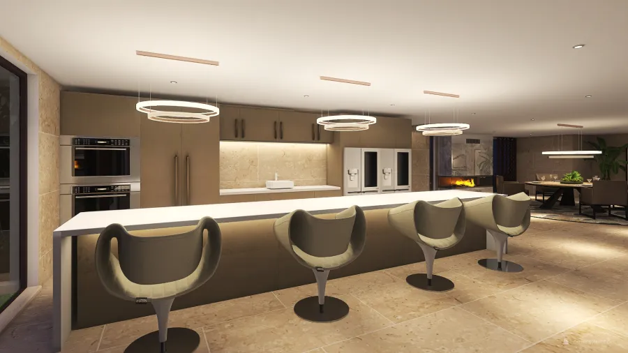 Kitchen and Dinning 3d design renderings