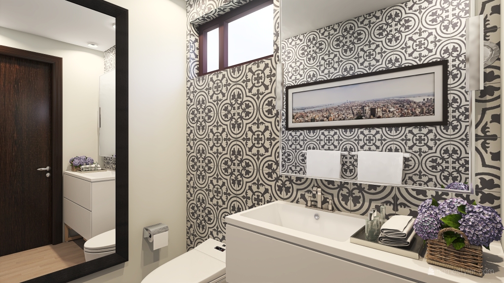 Social Bathroom 3d design renderings