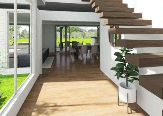 Interior casa dos plantas achicada 170 Design Rendering