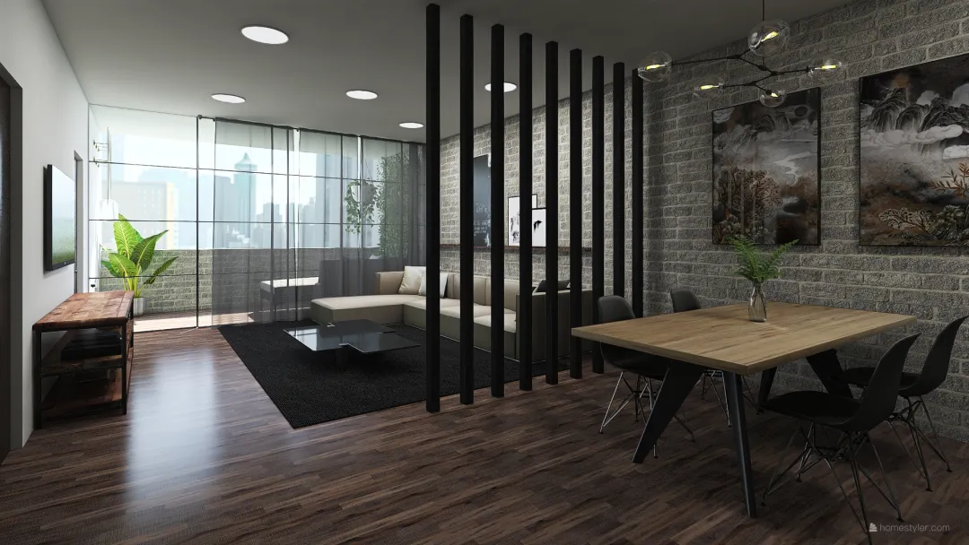 (E) Single apartment 3d design renderings