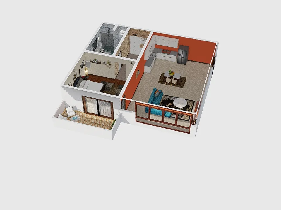 1  bedroom 3d design renderings