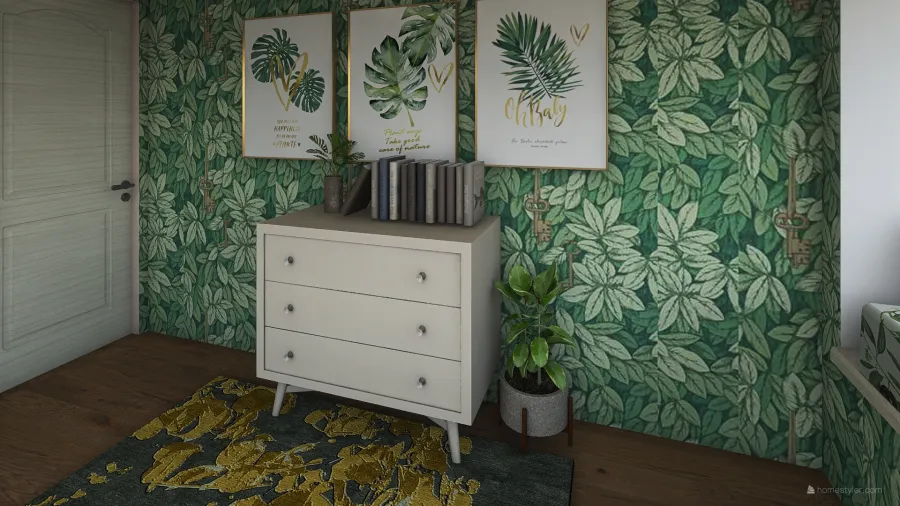 Rain forest Bedroom 3d design renderings