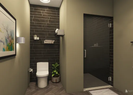 A Modern Bathroom Design Rendering