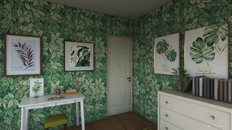 Rain forest Bedroom 3d design renderings
