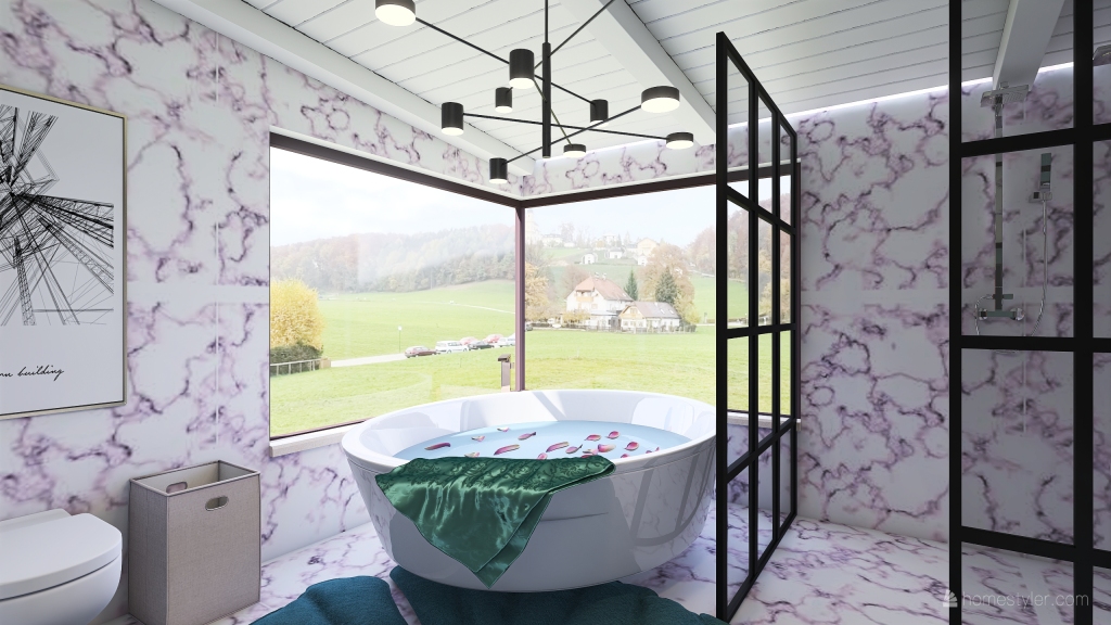 Bedroom 2 Bathroom 3d design renderings