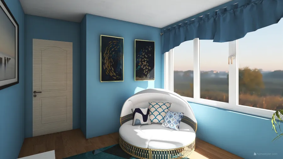 Ocean Second Bedroom 3d design renderings
