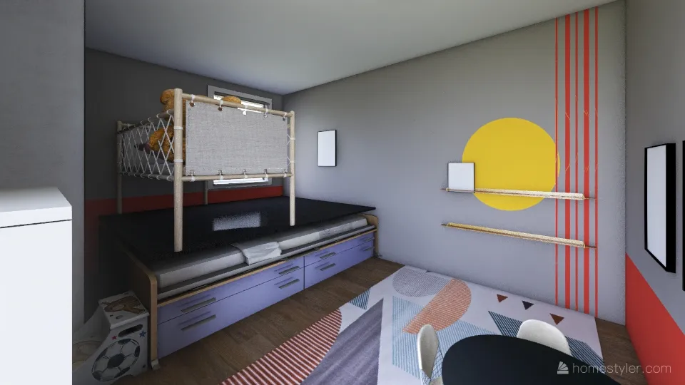 Leslie Kids bedroom 3d design renderings