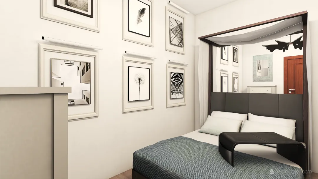 Sypialnia bez okna 3d design renderings