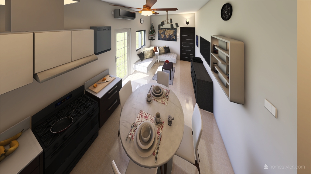 Cocina/Living 3d design renderings