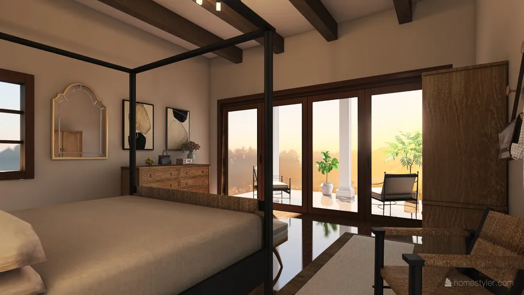 Island vibe bedroom 3d design renderings