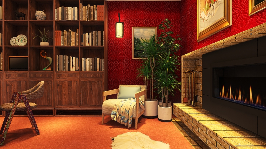 60s Living Room 3d design renderings