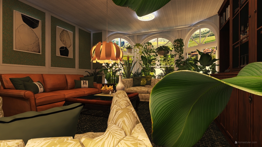80s Living Room 3d design renderings