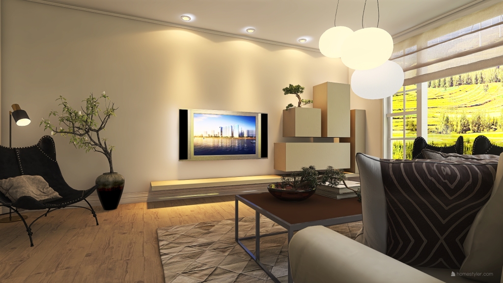 2000s Living Room 3d design renderings