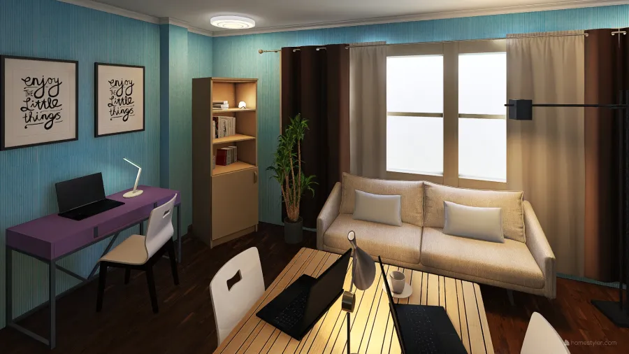 Blue Room 3d design renderings