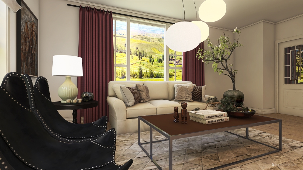 2000s Living Room 3d design renderings