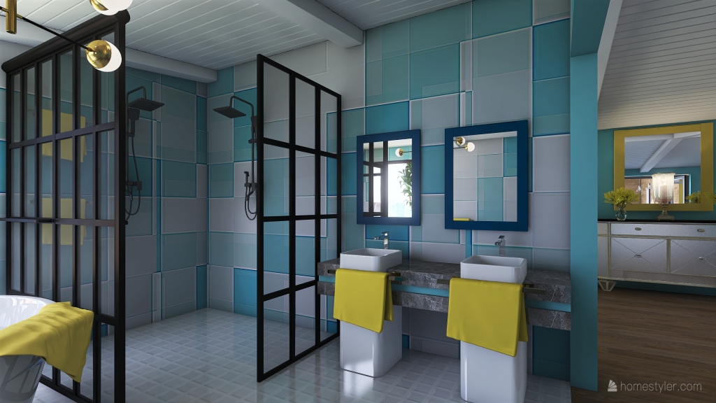 Bedroom 3 Bathroom 3d design renderings