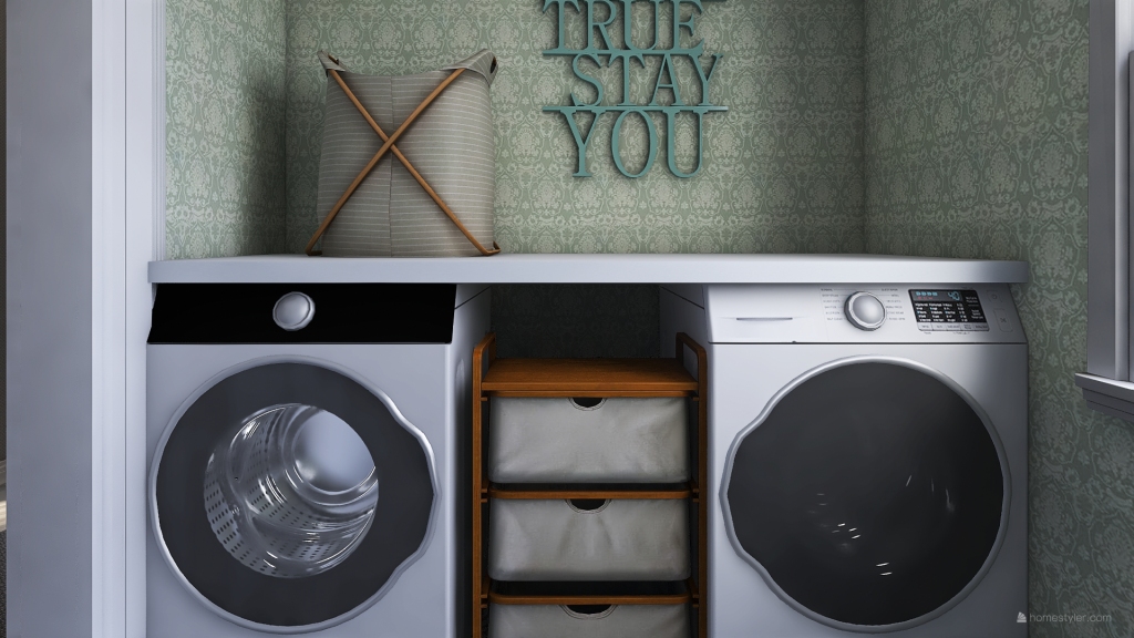 ArtDeco Contemporary Traditional Farmhouse Grey Beige Laundry Room 3d design renderings
