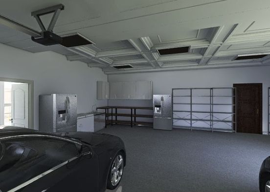 Garage with apt. Design Rendering