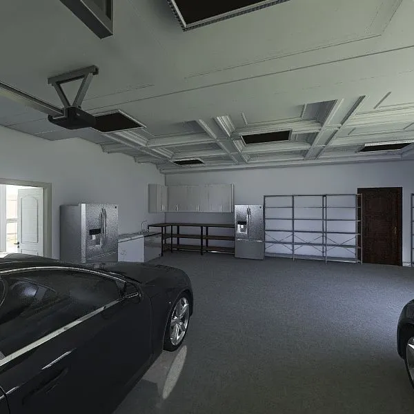 Garage with apt. 3d design renderings