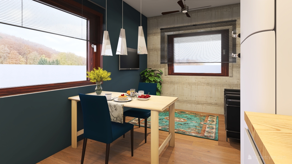 salon-cocina-comedor 3d design renderings