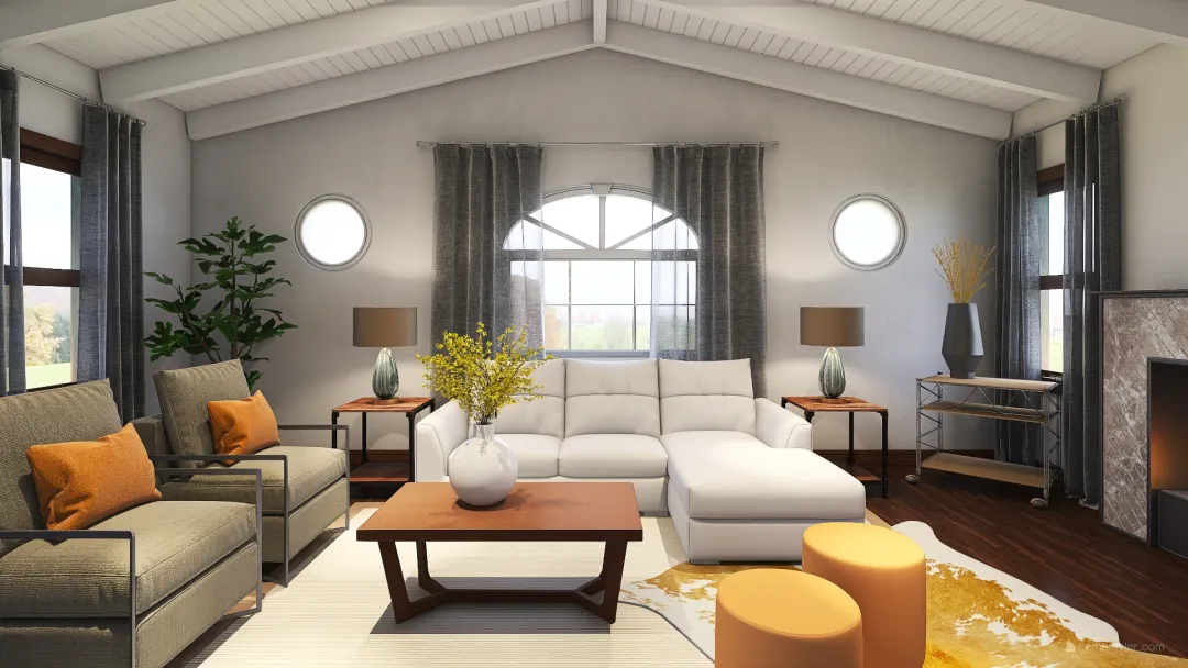 Mia He - Living Room 3d design renderings