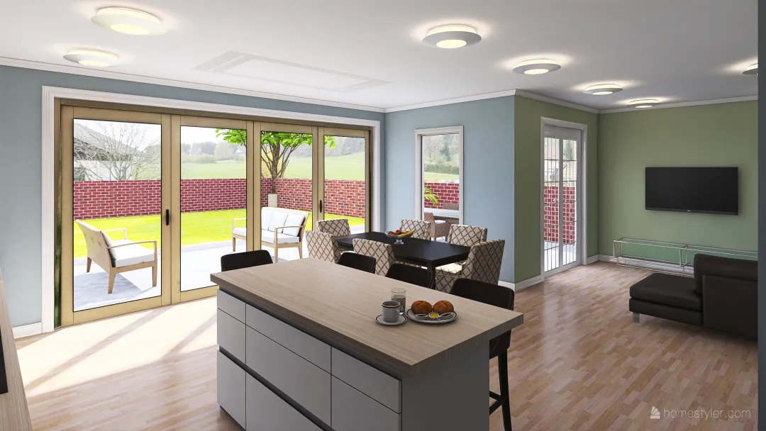 Kitchen Master centre extend table2 3d design renderings