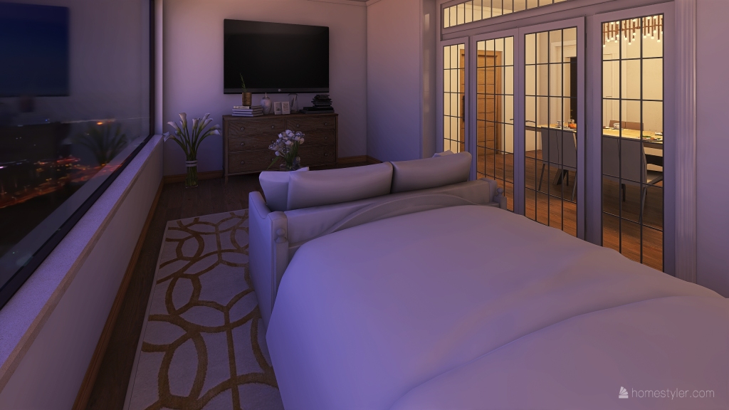Bedroom/living room 3d design renderings